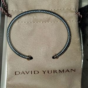 David Yurman Cable Classics silver Bracelet w/Black Onyx & 14K Gold Accents